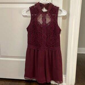 Lace and crepe romper